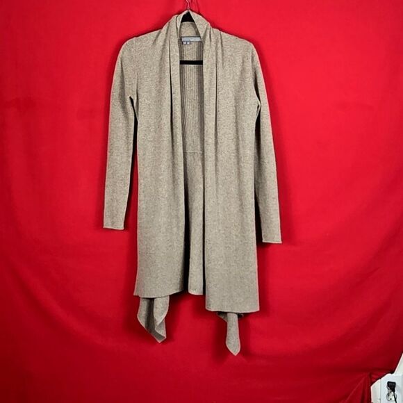 360 CASHMERE Long Cardigan Duster Oatmeal Tan Womens Size XS - Picture 1 of 8
